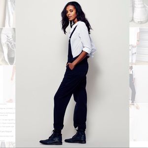 Free People Black Denim Overalls